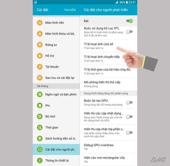 Chọn tỉ lệ hoạt ảnh